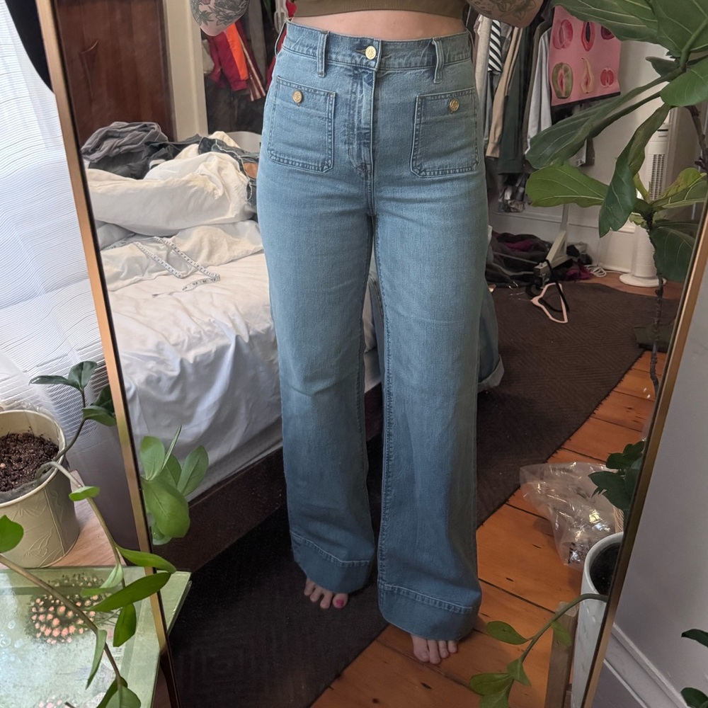 J crew high waisted flare leg jeans